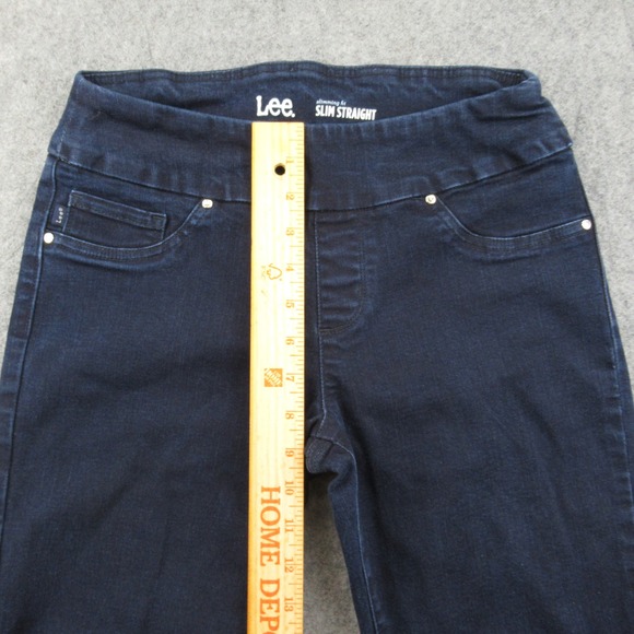 Lee Womens Petite Slim Fit Slim Straight Leg Pull On Jeans Dark Wash Size 6P - Picture 4 of 11